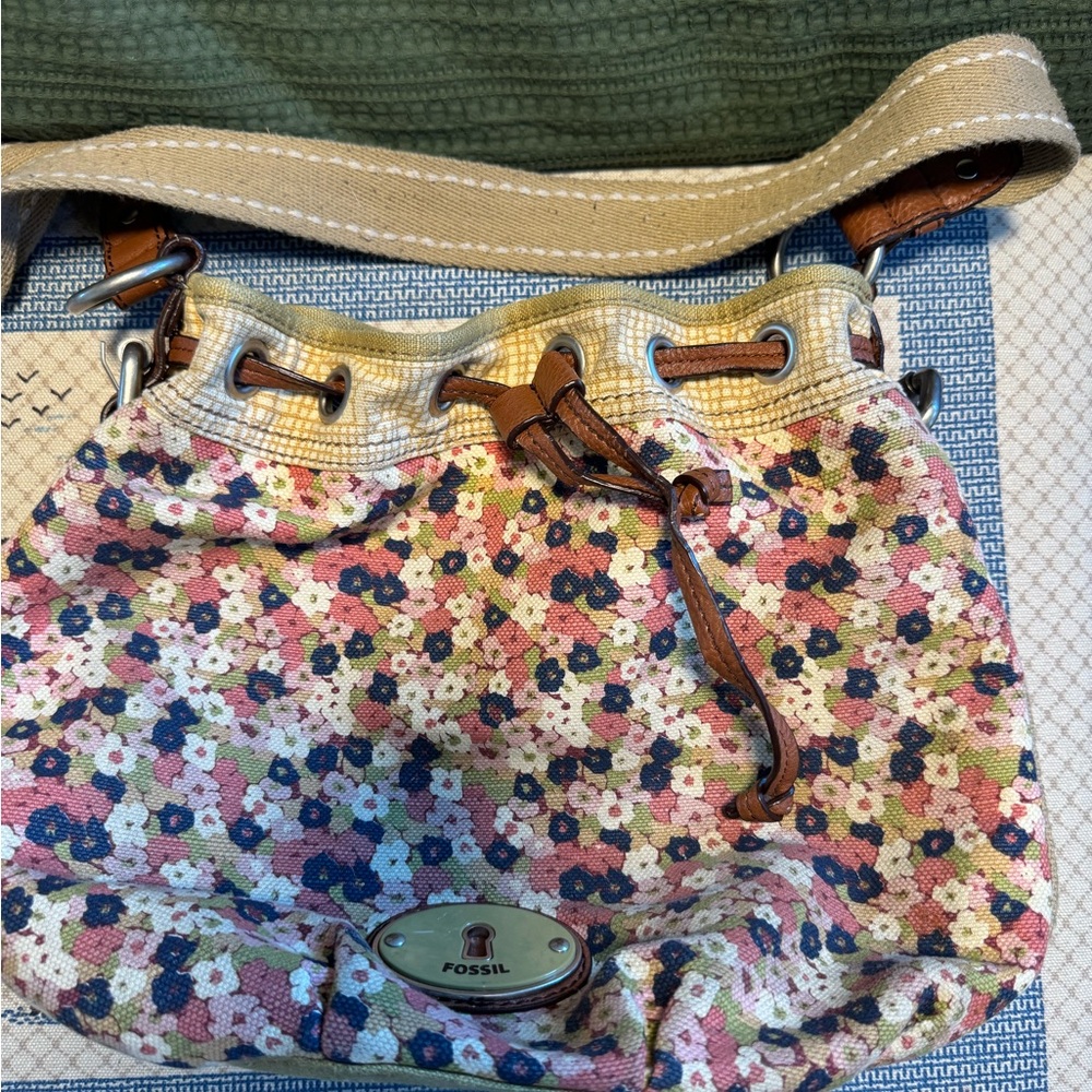 Fossil Multicolor Floral Canvas Bag